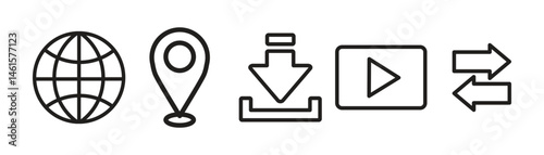 Business icon set. Finance line icons. Vector illustration in modern thin line style of business and finance icon.