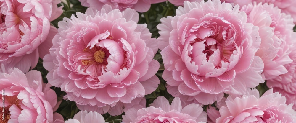 Close-up of clustered pink peonies, soft pink backdrop, bloom, bouquet, elegant Close-up of clustered pink peonies, soft pink backdrop, bloom, bouquet, elegant