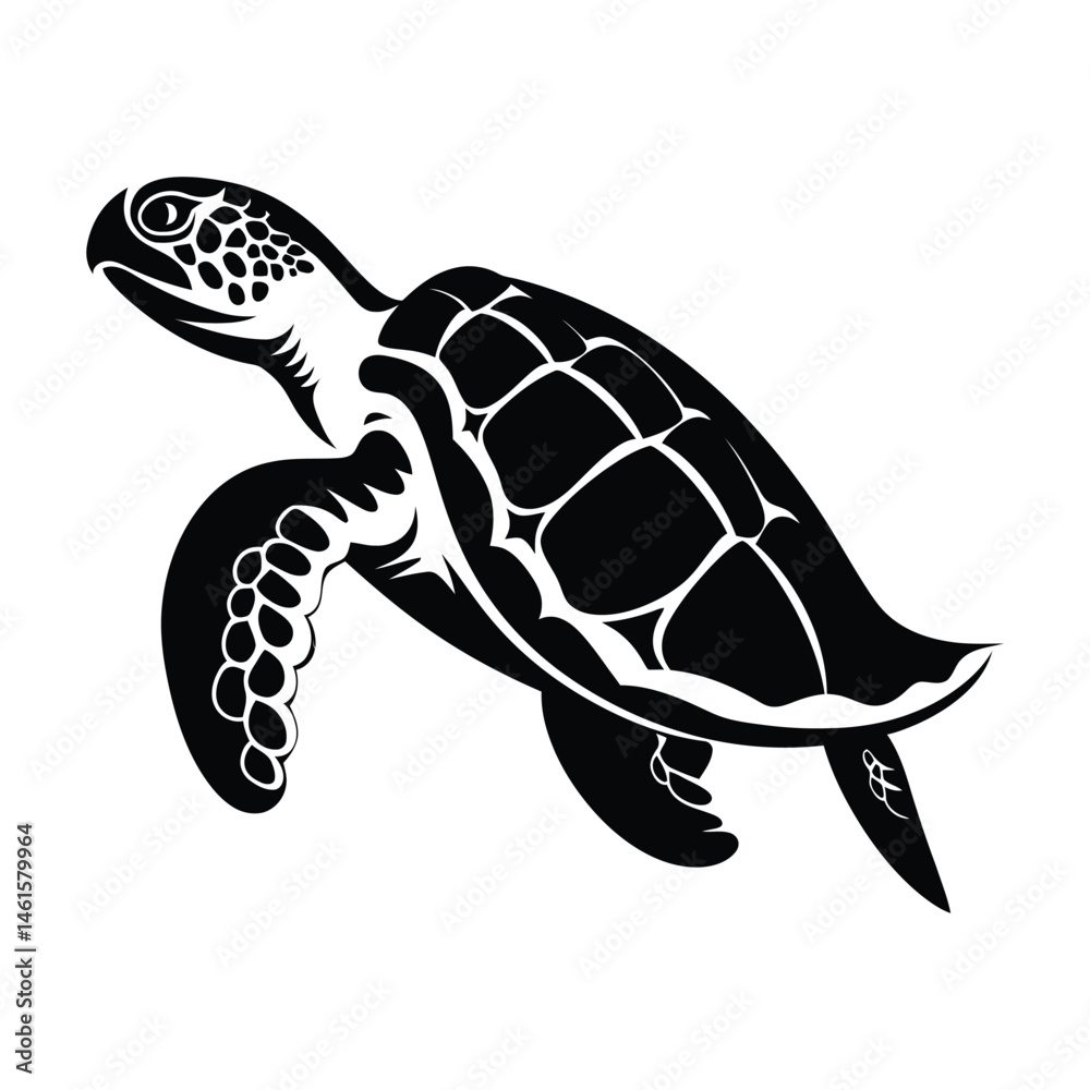 Fototapeta premium Turtle marine isolated vector silhouette