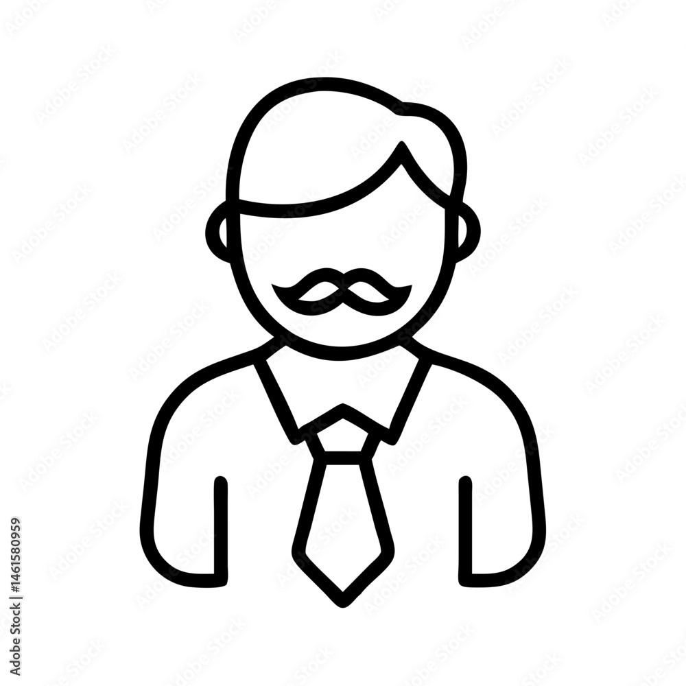 Dad icon in black outline. Father figure, parent, family concept Dad icon in black outline. Father figure, parent, family concept