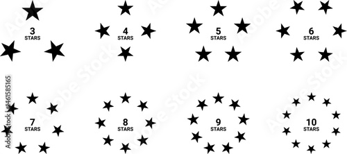 Circle Stars Pattern with 3 4 5 6 7 8 9 10 Star Ring Formation Illustration