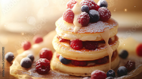 fluffy soufflé with berries