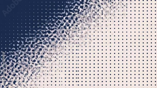 Abstract Blue and White Dot Pattern Transition
