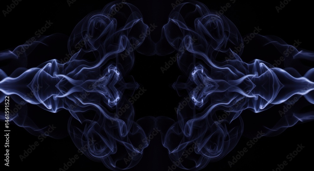 custom made wallpaper toronto digitalEthereal blue smoke dances in mirrored symmetry against a stark black backdrop