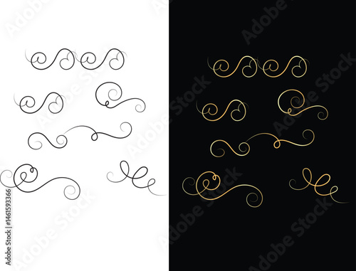 Abstract floral art with a vintage black and white swirl pattern
