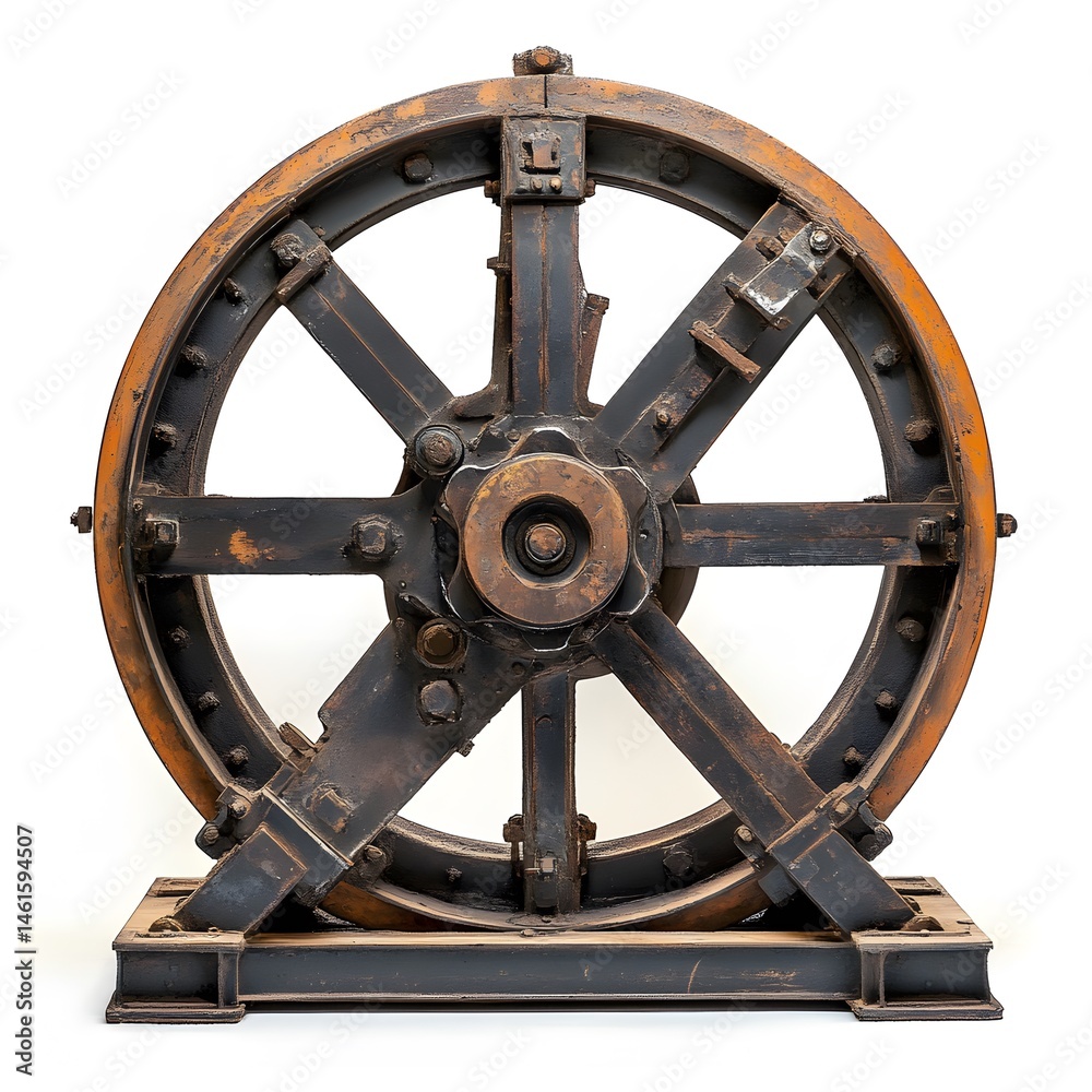 Obraz premium Antique Industrial Wheel with Studio Shot.