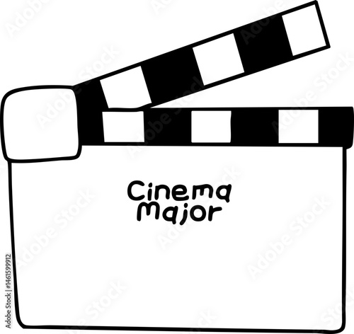 movie clapperboard hand drawn