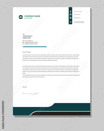 Modern Business Letterhead Template with Clean and Professional Design