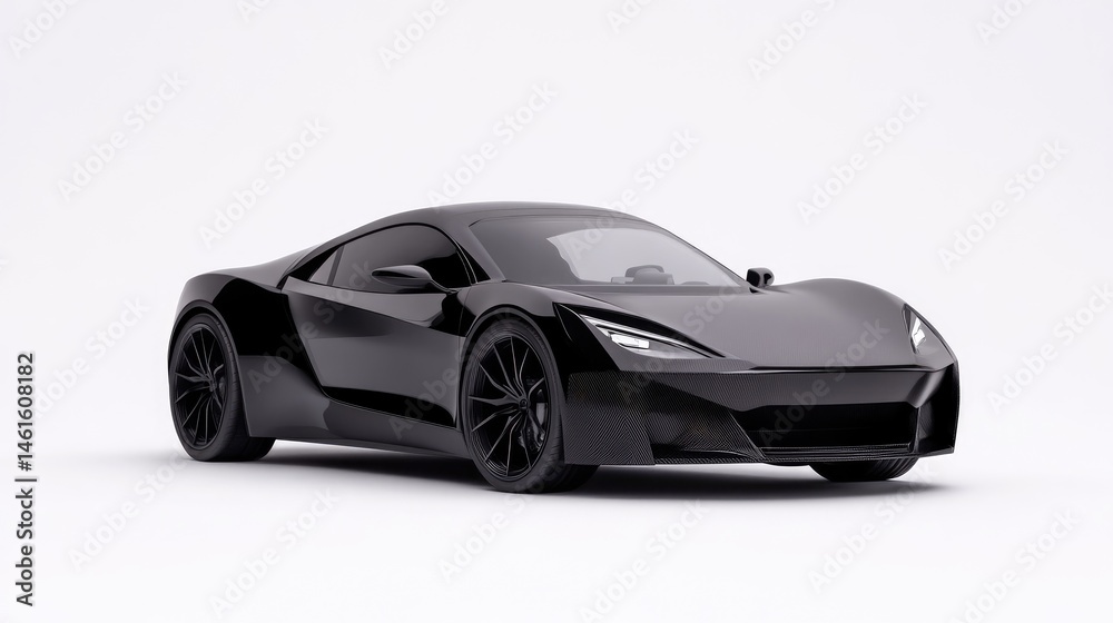 Naklejka premium Sleek Black Sports Car