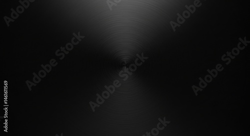 Dark metal abyss Concentric circles pull the eye into an inky brushed void