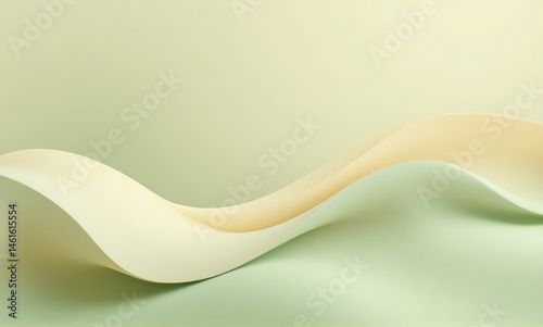Abstract soft wave background with beige and sage green gradient