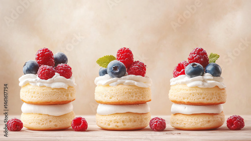 fluffy soufflé with berries
