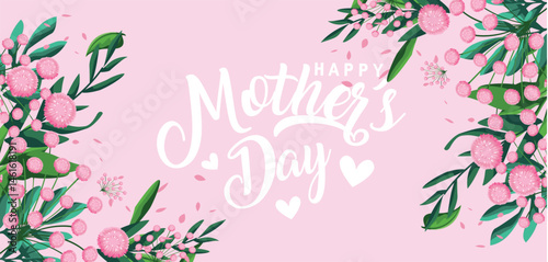 happy mother day card with flower