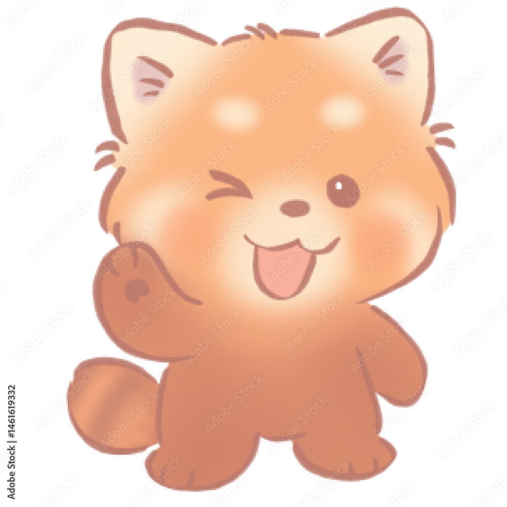 Cute Winking Red Panda Cute Winking Red Panda