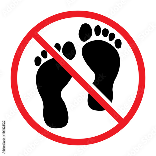 No Barefoot Sign, Simple Icon Vector Design, best used for presentation, application, web and banner	