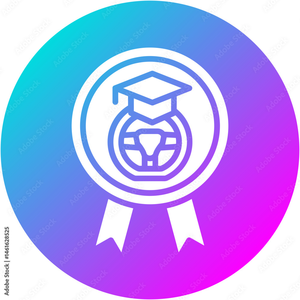 Driving School Badge Icon Driving School Badge Icon