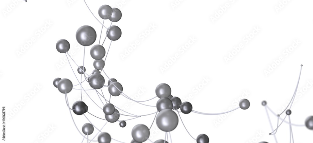 3D rendering of interconnected spheres,perfect for technology, network, or connection concepts.