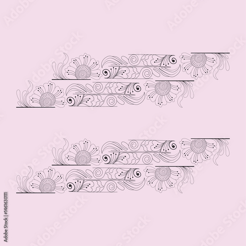  An illustration of a vectors different type of  flowers in continuous line art drawing style.