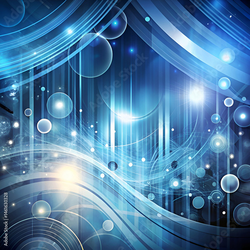 Abstract Glowing Blue Technology Background