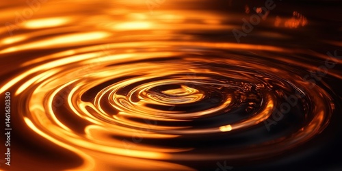 Golden Water Ripples with Light Reflections