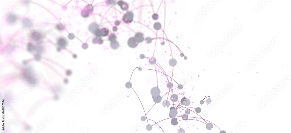 Beautiful abstract background image featuring interconnected nodes and lines in soft pink and grey tones. Perfect for technology, network, or connection co