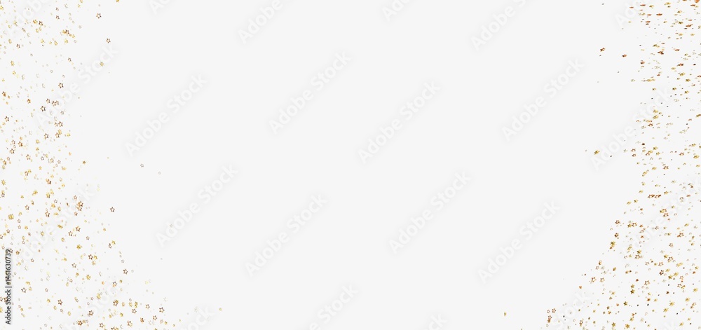Elegant gold glitter border on white. Perfect for festive designs, cards, and backgrounds.