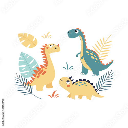 vector illustration of a dragon and dinosaur