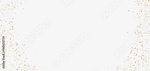 Obraz na płótnie Elegant gold glitter border on white. Perfect for festive designs, cards, and backgrounds. w salonie