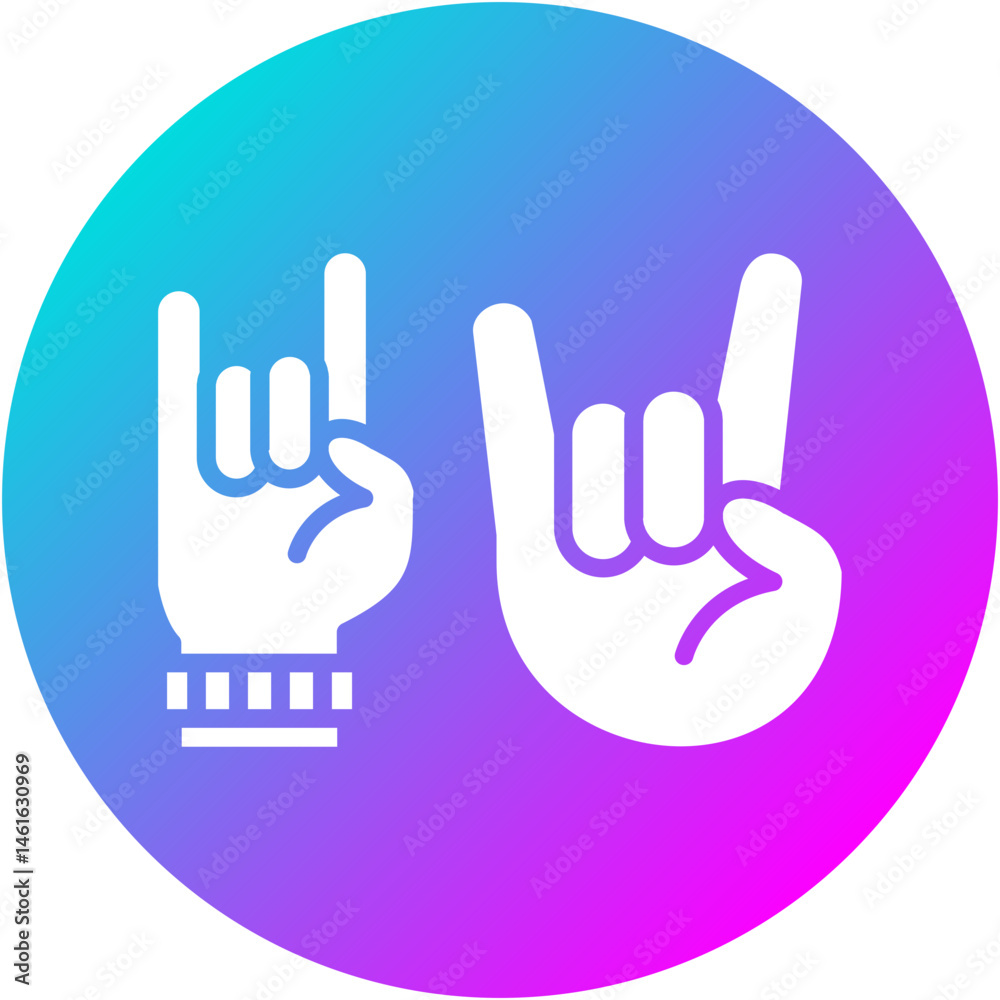 Fototapeta premium Rock Hand Gesture Icon