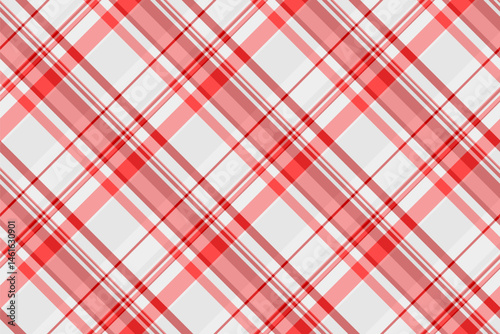 Variety texture pattern fabric, knot tartan check background. Couch vector textile seamless plaid in red and white colors.
