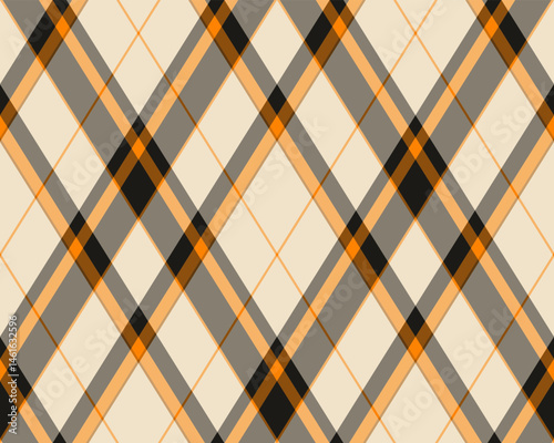 Argyle pattern of geometric rhombus. Harlequin check wallpaper design. Classic diamond shaped textile material for web background, print fabric clothing, sweater, wrapping paper, gift card, invitation