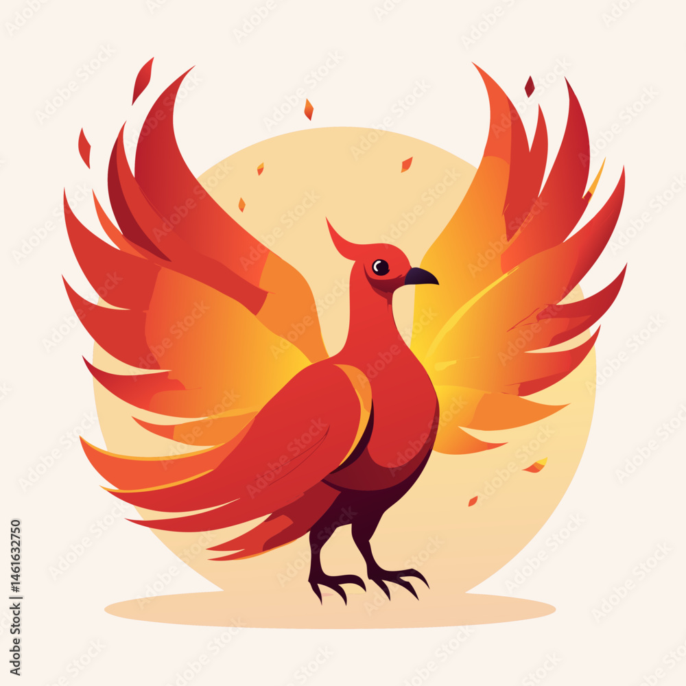 Fototapeta premium Fiery Phoenix Logos – Mythical Bird of Rebirth, Flame & Flight Symbol Designs