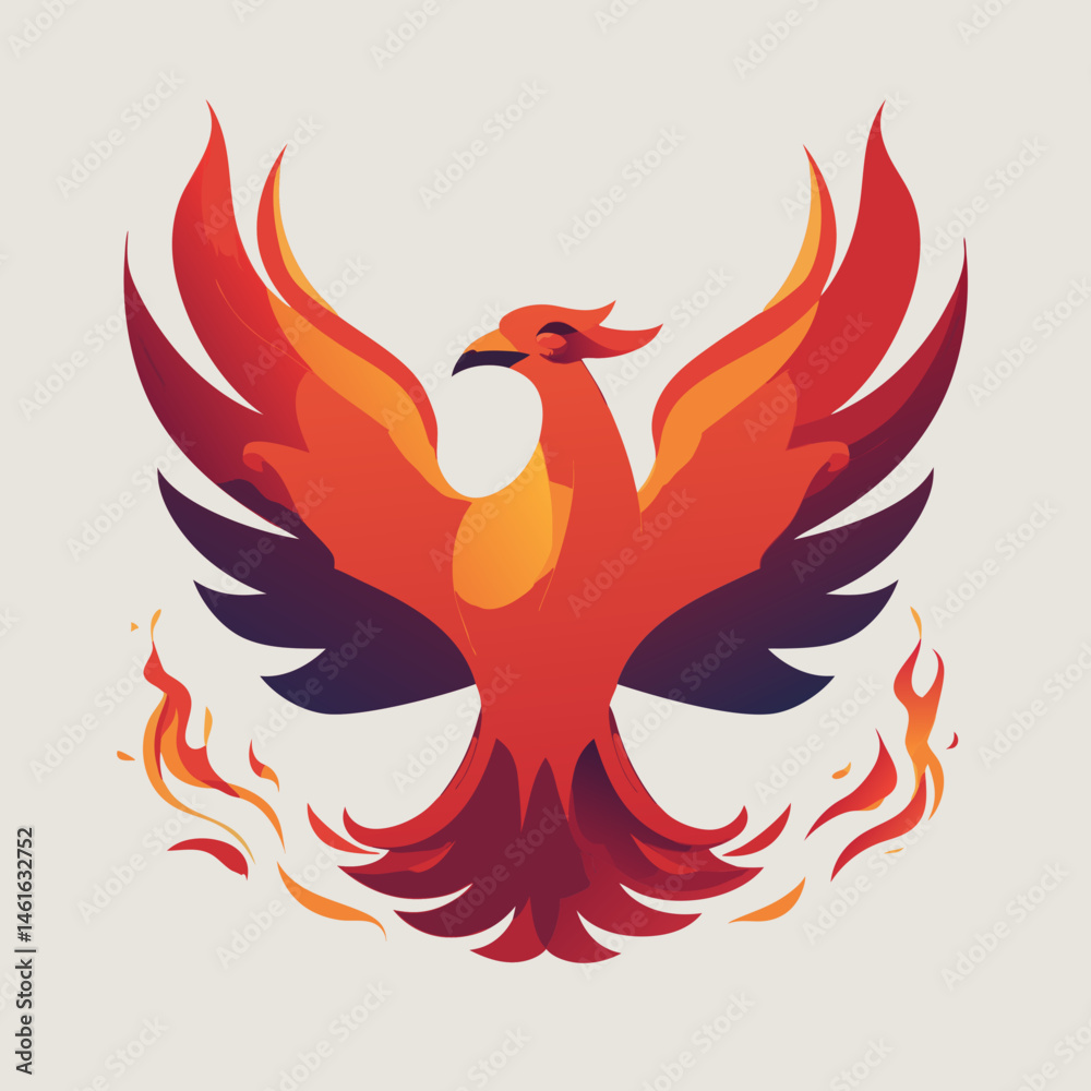 Fototapeta premium Fiery Phoenix Logos – Mythical Bird of Rebirth, Flame & Flight Symbol Designs
