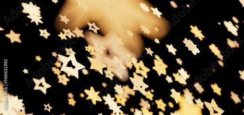 Obraz na płótnie Abstract background with sparkling gold stars. Perfect for celebration, festive, and holiday designs. w salonie