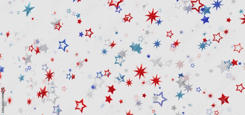 A festive background image featuring red, white, and blue stars.