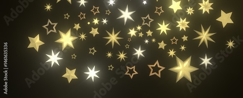 Obraz na płótnie Starlit Christmas Shower: Mesmeric 3D Illustration Depicting Descending Holiday Star Particles w salonie