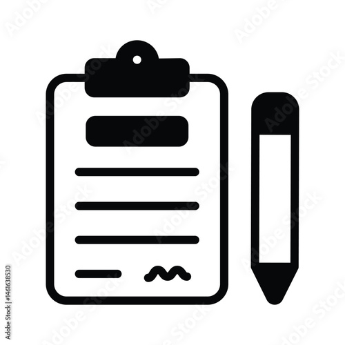 Easy to edit glyph style icon showing business contract