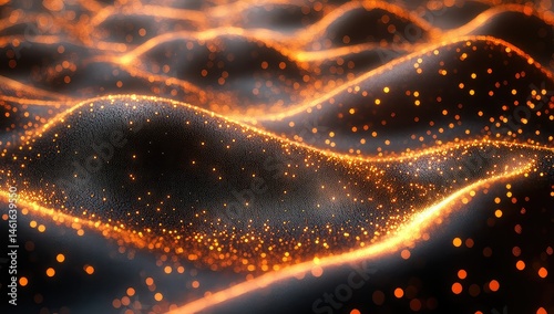 Glowing Particle Waves Abstract.