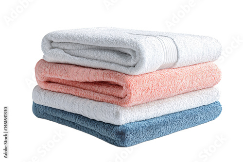 Soft Stack of Cotton Bath Towels in Pastel Colors Perfect for Bathroom Decor and Everyday Use