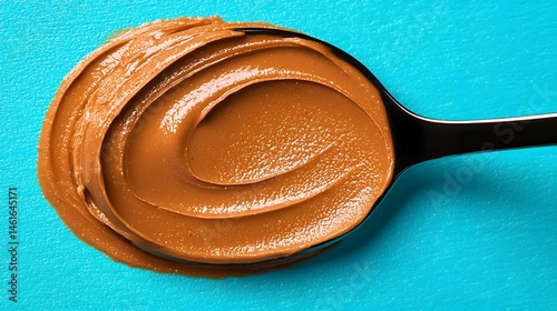 Close Up of Creamy Peanut Butter Spread on Spoon