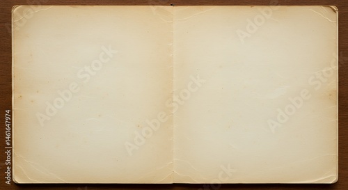 Open Antique Book with Aged Paper for Writing or Design