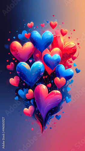  Illustration of Love set against a bold and contrasting background
