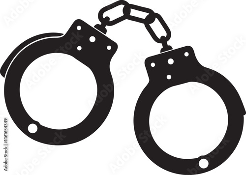 handcuff silhouette, handcuff vector art, handcuff icon vector illustration