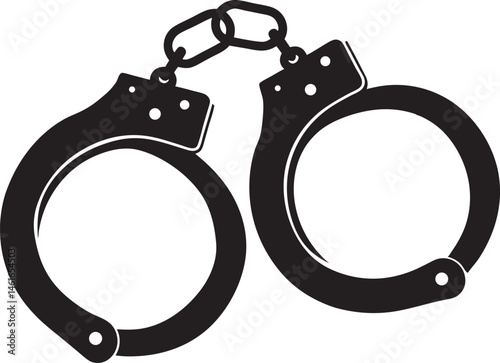 handcuff silhouette, handcuff vector art, handcuff icon vector illustration