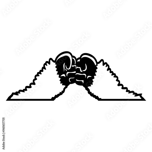 2 Llamas Fists Hairy Monkey Team Friends Fist Pums Isolated Vector Graphic Design Illustration
