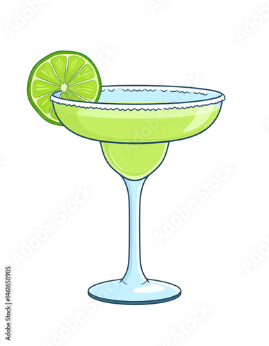 Wallpaper Mural A margarita cocktail in a glass garnished with a lime wheel. Torontodigital.ca