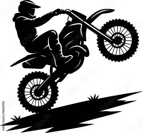 Motocross vector black silhouette cricut print design