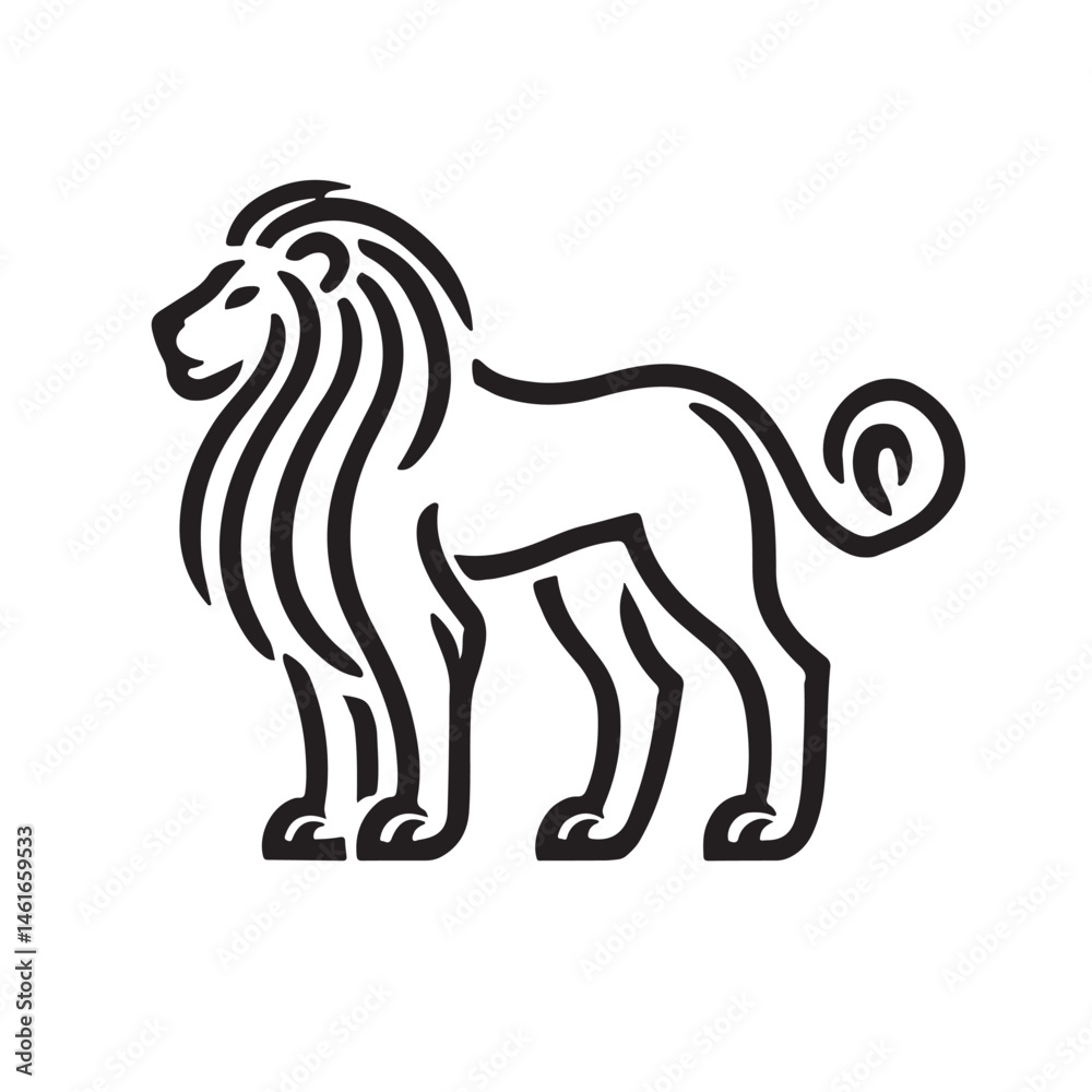 Obraz premium Bold Lion Head Artwork Angry Lion Head Clipart Heraldic Lion Head BadgeStrong Lion Head BrandingAbstract Lion Head Vector