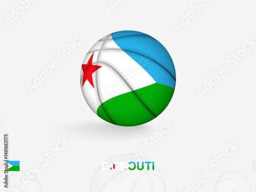 Djibouti Basketball Concept with National Flag Design.