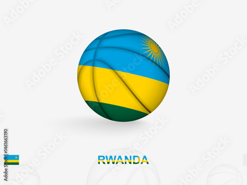 Rwanda Basketball Concept with National Flag Design.